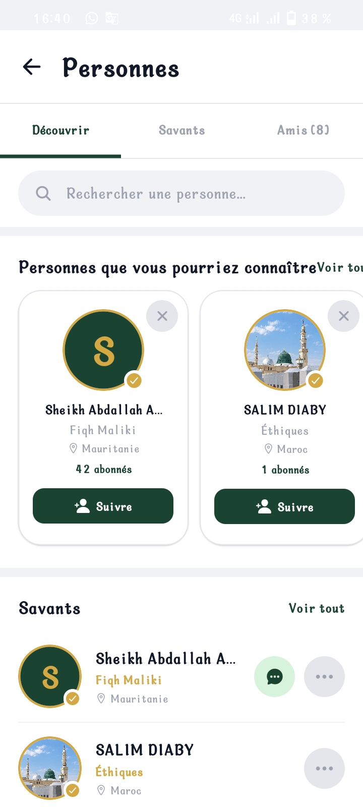 Découvrir des personnes et savants